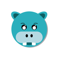 Cute Hippopotamus Face Illustration, Adorable Animal Design