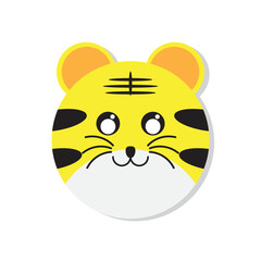 Cute Tiger Face Illustration, Adorable Animal Design