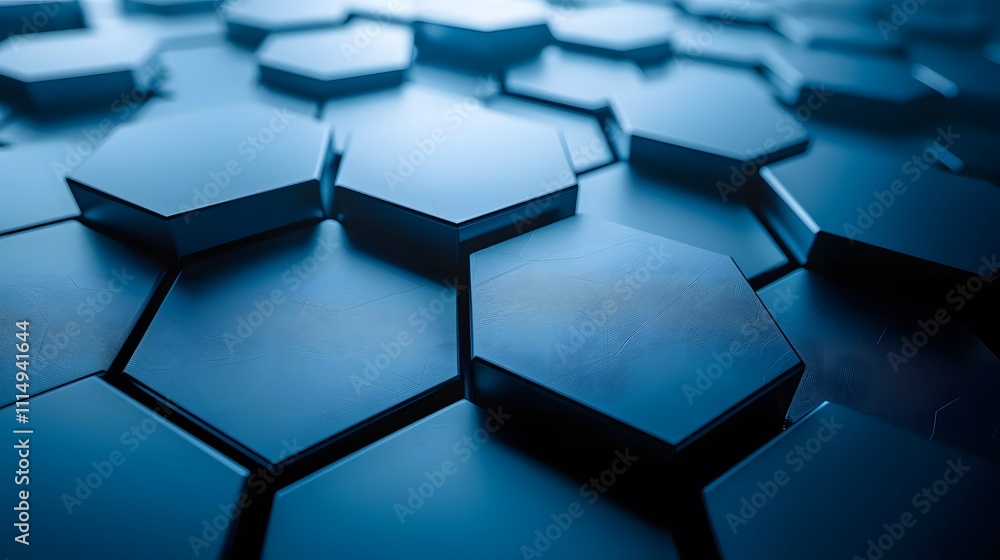 Aufkleber abstract 3d rendering of blue hexagons.