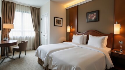 Stylish Apartment Hotel Room in Thames Town With Modern Decor and Comfortable Amenities. Generative AI