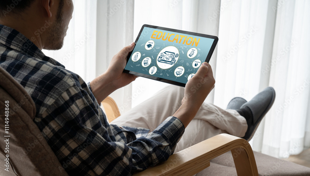 Poster e-learning website with sofware for student to study online on the internet network snugly
