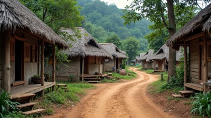 Exploring Kayan Refugee Village in Huay Pu Keng, Mae Hong Son Province. Generative AI