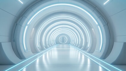 Fototapeta premium Futuristic Tunnel: A Vision of Modern Architecture and Technology