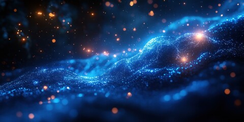 Futuristic Digital Map of Global Internet Connections and Telecommunication Networks