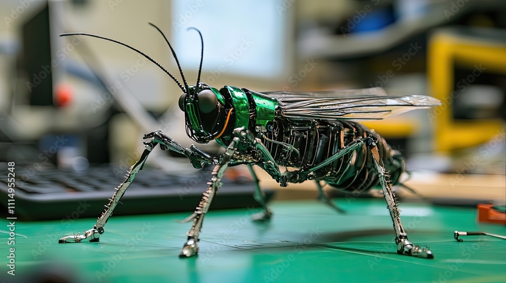 Poster a mechanical grasshopper model precision engineered