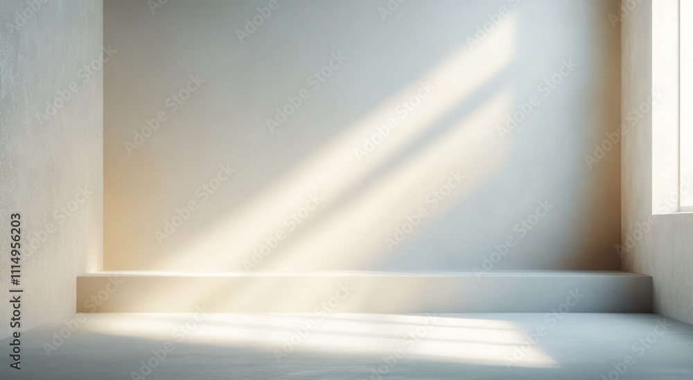 Aufkleber minimal abstract light blue background for indoor product presentation soft shadows and light throug
