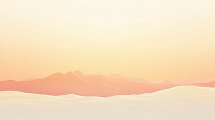 Obraz premium Serene Sunset Over Pastel Mountains, Minimalist Landscape