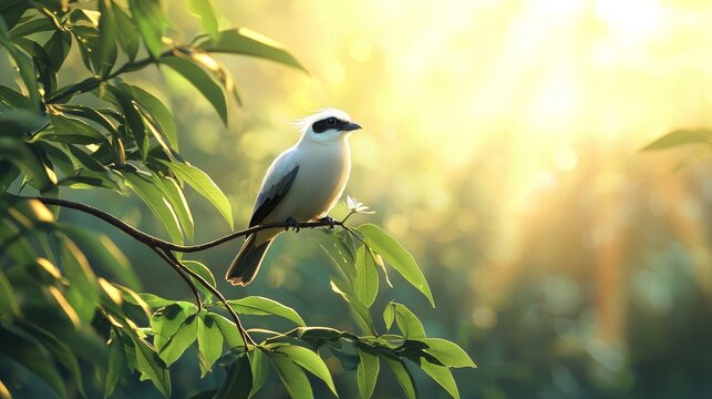 Myna Bird Perched Gracefully in Soft Light