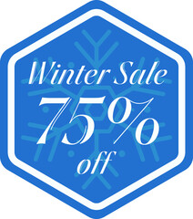 Winter Sale Seventy Five Percent Discount Vector Sticker Tag