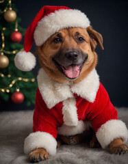 Santa Dog: Adorable Canine Dressed as Santa Claus for the Holidays
