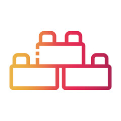 Fototapeta premium plastic blocks toy Line Gradient Icon