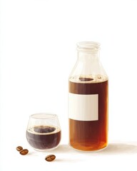 Brewing cold brew coffee kitchen table beverage minimalist design close-up refreshing concept