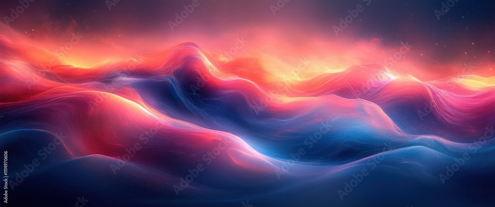 Poster abstract vibrant gradient background in pink blue purple with smooth noise texture and dynamic compo