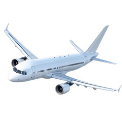 Obraz premium Modern Passenger Jet in Flight Isolated on Transparent Background