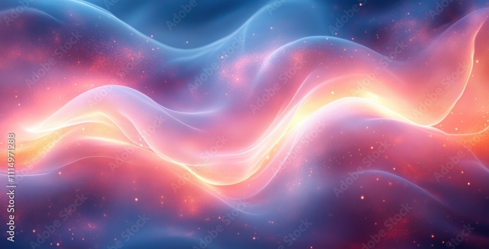 Poster soft abstract gradient background in pastel blue and pink minimalist design with diffused light