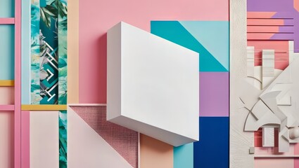 pastel geometry white shape background