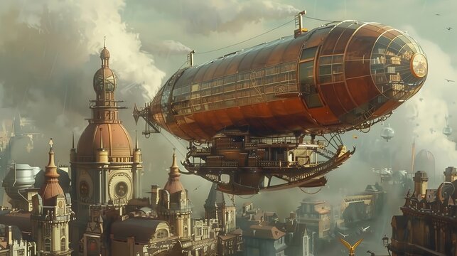 A series of steampunk-inspired airships that serve as mobile libraries traveling from city to city