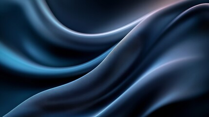 Obraz premium Smooth Fabric Texture in Shades of Blue and Black, Abstract Design