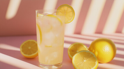 Fototapeta premium Studio Shot of Lemonade - Refreshing and Zesty Beverage