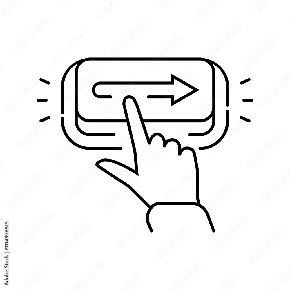 Poster affordance ux ui design line icon vector. affordance ux ui design sign. isolated contour symbol blac