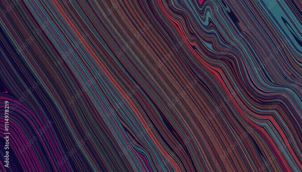 Poster Abstract Diagonal Lines Colorful Swirls Pattern Design