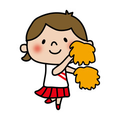 横を向いて応援するチアリーダーの女の子1
