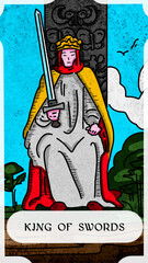 Obraz premium Tarot card the king of swords 