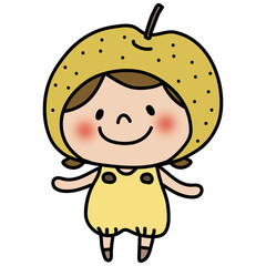 梨のかぶり物をしている子供（女の子1）
