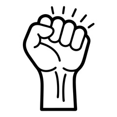 Fototapeta premium hand with thumb down line art vector. strong fist line art