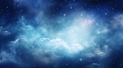 Obraz premium A breathtaking view of a distant galaxy surrounded by clusters of stars, with nebula clouds creating a mystical atmosphere isolated on white background