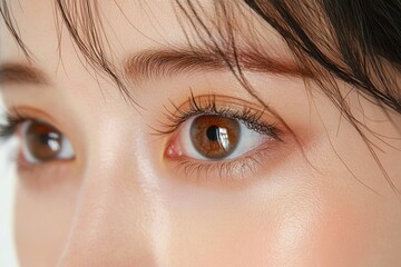 Fototapeta premium Woman's Eye Close-Up with Makeup and Contact Lens