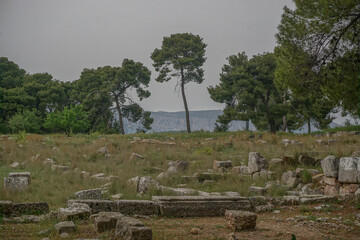 Epidaurus, Greece: Remains of the Katagogion (late 4th to early 3rd century BC), the main building of accommodations for patients at Epidaurus.