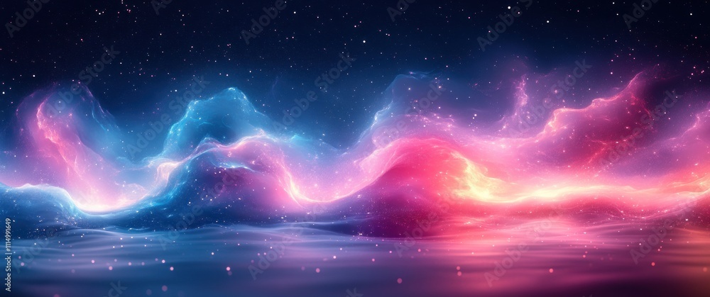 Poster vibrant abstract gradient background with soft blue and pink hues glowing smoothly in a grainy textu