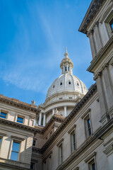Lansing Michigan Close-Up View of Michigan State Capitol Dome