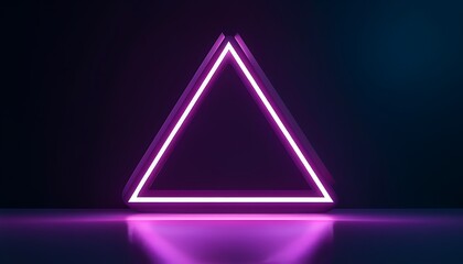 neon triangle floating in a dark space