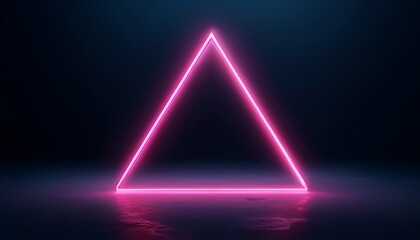 neon triangle floating in a dark space