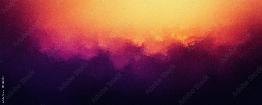 Poster abstract gradient background in purple and orange hues with grainy texture and glowing elements for 