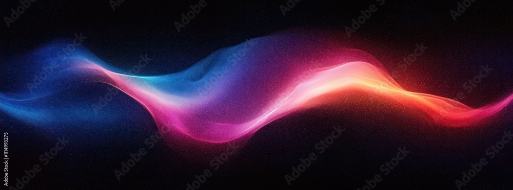 Poster vibrant abstract wave color gradient background with pink blue glowing effect and noise texture
