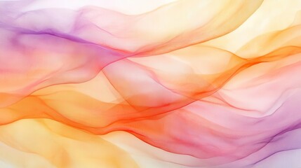 Obraz premium ethereal fabric waves in soft watercolor gradients, creating a serene, flowing artistic background, blending pastel hues for an abstract copy space