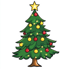 Simple Christmas tree clipart vector