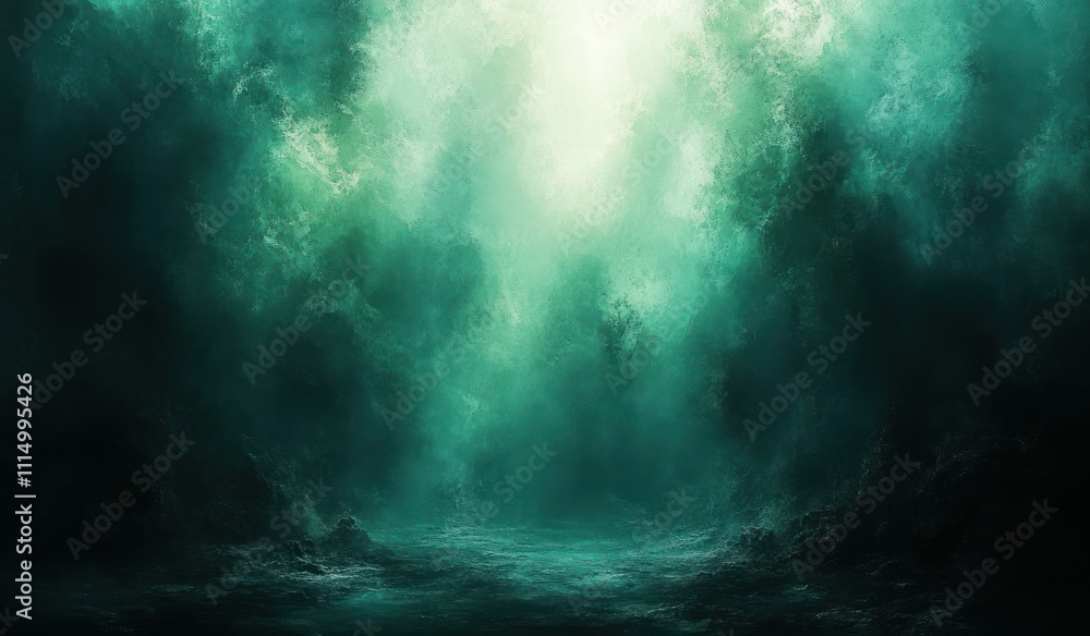Poster gradient background with green and turquoise light texture for webpage design