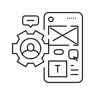 user centered design ucd line icon vector. user centered design ucd sign. isolated contour symbol black illustration