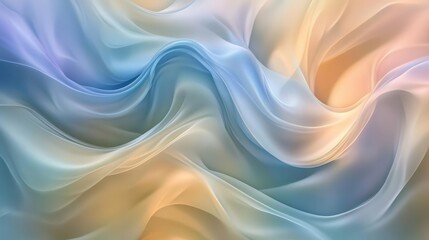 Obraz premium fluid abstract background with undulating waves in soft pastel colors, creating a harmonious and calming atmosphere, perfect for digital art or relaxation themes