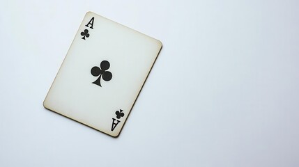Obraz premium flying ace of clubs playing card, artistically isolated against a pristine white background, showcasing the elegant design and rich colors that symbolize luck, chance, and gambling excitement