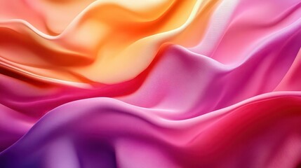 Obraz premium fluid, flowing wave of colorful cloth rendered in 3d, creating a sense of movement and texture, with soft gradients and light reflections enhancing its beauty
