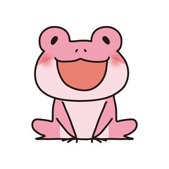 笑顔のピンクの蛙