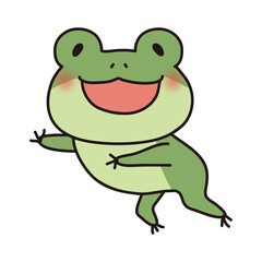 Obraz premium ジャンプしている蛙（横）