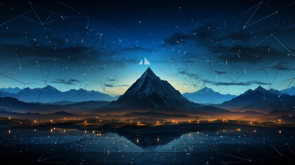 Epic HD wallpaper of mountain and starry night