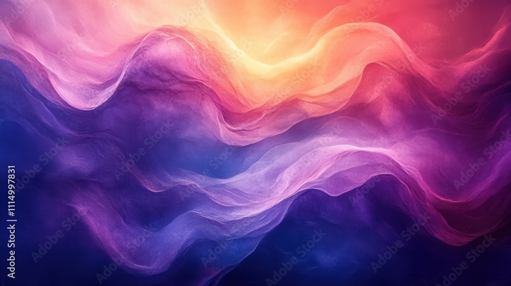 Aufkleber purple and blue gradient abstract design with soft lighting and grainy texture effect for technology