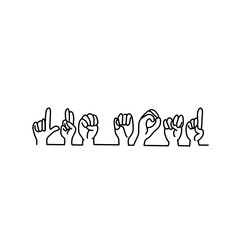 Obraz premium Hand gestures line art